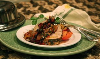 Herb-Rubbed Grilled Pork Tenderloin with Grilled Plums